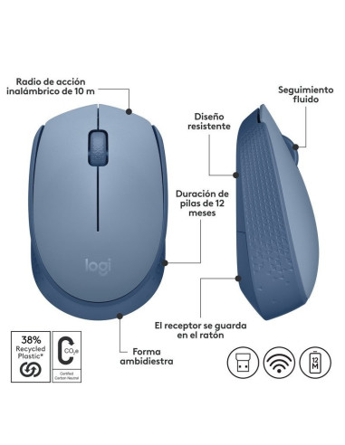 RATON LOGITECH M171 WIRELESS BLUE