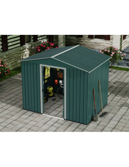 CASETA DE METAL | PUERTAS CORREDERAS 185.5X245X208CM (4.5M2) VERDE SUNGARDE