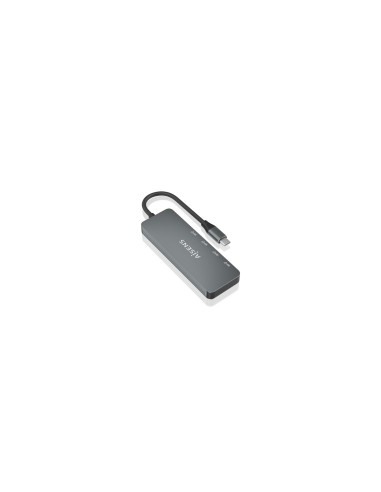 AISENS Hub USB 3.2 Gen2 10G USB-C, USB-C/M-4xUSB-C/H, Gris, 15cm