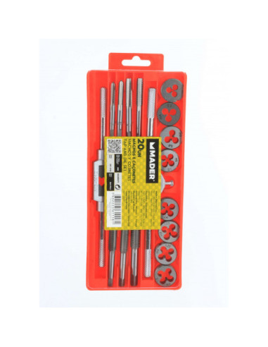 JUEGO MACHOS Y COJINETES 20 PCS MADER