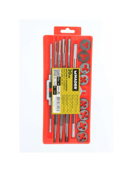 JUEGO MACHOS Y COJINETES 20 PCS MADER