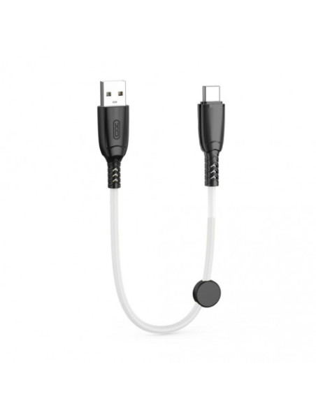 CABLE NB247 CARGA RAPIDA USB - TIPO C | 6A | 25CM CON CLIP | BLANCO XO