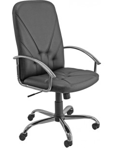 UNISIT Sillón dirección DANTE sÍ­mil cuero negro base cromada