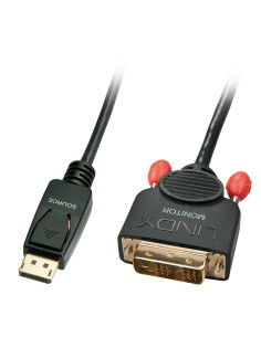Lindy 41489 adaptador de cable de vÍ­deo 0,5 m DisplayPort DVI-D Negro