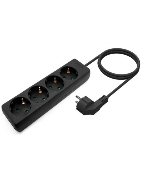 REGLETA AISENS 4 SCHUKOS PROTECCION 1,4M BLACK