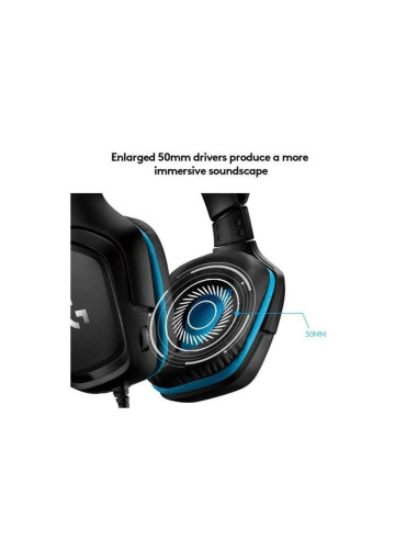 AURICULARES + MICROFONO LOGITECH GAMING G432 USB DTS 7.1 BLACK/BLUE