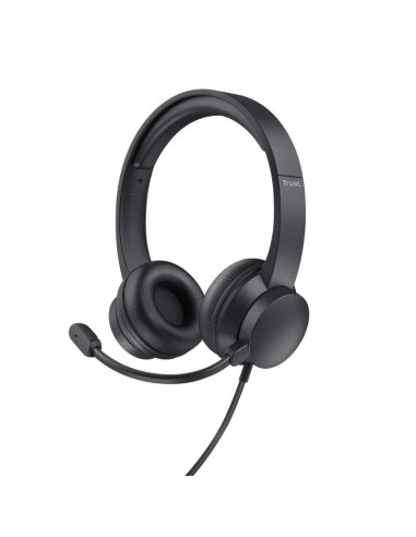 AURICULARES + MICROFONO TRUST HS-201 HEADSET USB BLACK