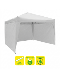 CARPA PLEGABLE ACERO 3X3 METROS BLANCA + 3 PAREDES PARA CARPA PLEGABLE