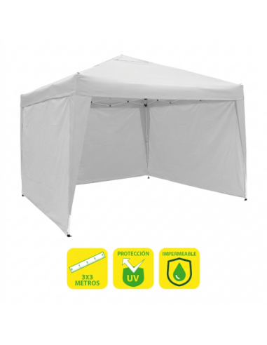 CARPA PLEGABLE ACERO 3X3 METROS BLANCA + 3 PAREDES PARA CARPA PLEGABLE