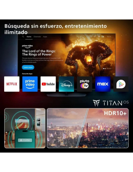 TELEVISOR PHILIPS 55 QLED 4K UHD USB SMART TV ANDROID WIFI