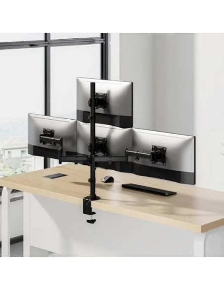 SOPORTE DE MESA PARA 4 TV/MONITOR AISENS 13 - 27 2 BRAZOS GIRATORIO/INCLINABLE HASTA 8KG BLACK