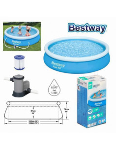 PISCINA HINCHABLE CON BOMBA Y FILTRO 366X76CM BESTWAY