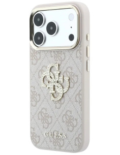 GUESS CARCASA 4G STRASS DIAMOND LOGO IPHONE 18 PRO MAX/17 PRO MAX ROSA