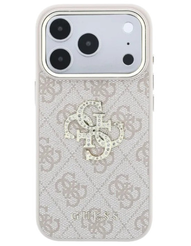 GUESS CARCASA 4G STRASS DIAMOND LOGO IPHONE 18 PRO MAX/17 PRO MAX ROSA