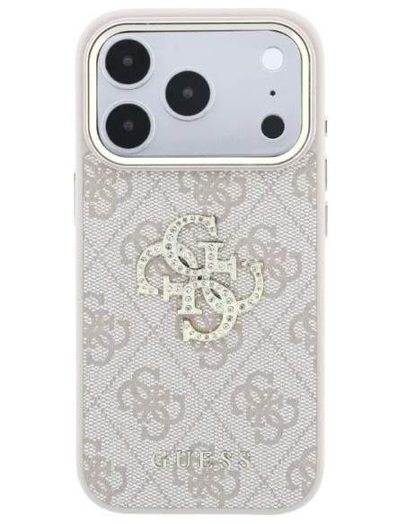 GUESS CARCASA 4G STRASS DIAMOND LOGO IPHONE 18 PRO MAX/17 PRO MAX ROSA