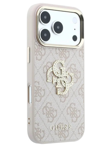 GUESS CARCASA 4G STRASS DIAMOND LOGO IPHONE 18 PRO MAX/17 PRO MAX ROSA