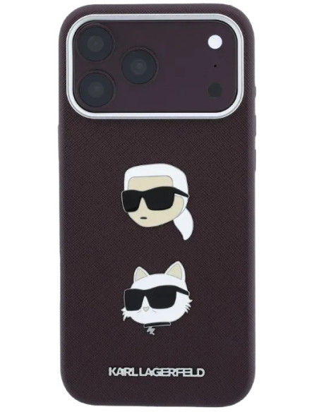 KARL LAGERFELD CARCASA GRAINED IPHONE 18 PRO MAX/17 PRO MAX BURDEOS