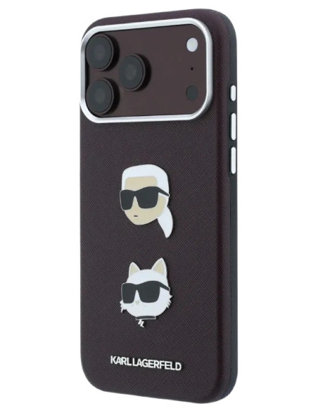 KARL LAGERFELD CARCASA GRAINED IPHONE 18 PRO MAX/17 PRO MAX BURDEOS