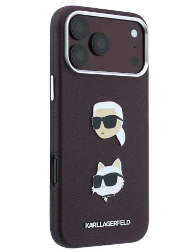 KARL LAGERFELD CARCASA GRAINED IPHONE 18 PRO MAX/17 PRO MAX BURDEOS