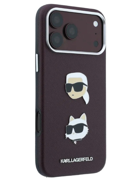 KARL LAGERFELD CARCASA GRAINED IPHONE 18 PRO MAX/17 PRO MAX BURDEOS