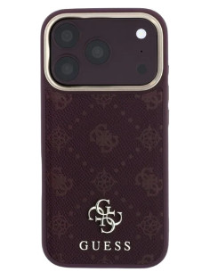 GUESS CARCASA MAGSAFE PEONY SMALL LOGO IPHONE 18 PRO MAX/17 PRO MAX BURDEOS