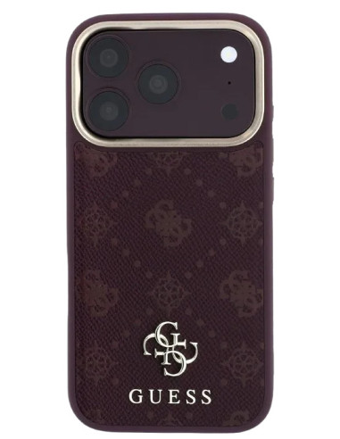 GUESS CARCASA MAGSAFE PEONY SMALL LOGO IPHONE 18 PRO MAX/17 PRO MAX BURDEOS