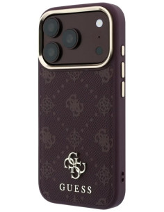 GUESS CARCASA MAGSAFE PEONY SMALL LOGO IPHONE 18 PRO MAX/17 PRO MAX BURDEOS 2