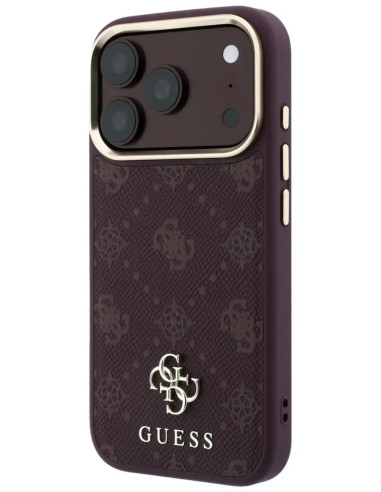 GUESS CARCASA MAGSAFE PEONY SMALL LOGO IPHONE 18 PRO MAX/17 PRO MAX BURDEOS