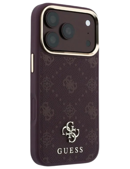 GUESS CARCASA MAGSAFE PEONY SMALL LOGO IPHONE 18 PRO MAX/17 PRO MAX BURDEOS