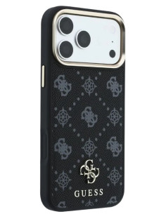 GUESS CARCASA MAGSAFE PEONY SMALL LOGO IPHONE 18 PRO/17 PRO NEGRO