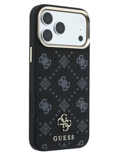GUESS CARCASA MAGSAFE PEONY SMALL LOGO IPHONE 18 PRO/17 PRO NEGRO