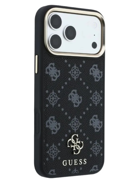 GUESS CARCASA MAGSAFE PEONY SMALL LOGO IPHONE 18 PRO/17 PRO NEGRO