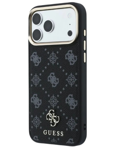 GUESS CARCASA MAGSAFE PEONY SMALL LOGO IPHONE 18 PRO/17 PRO NEGRO