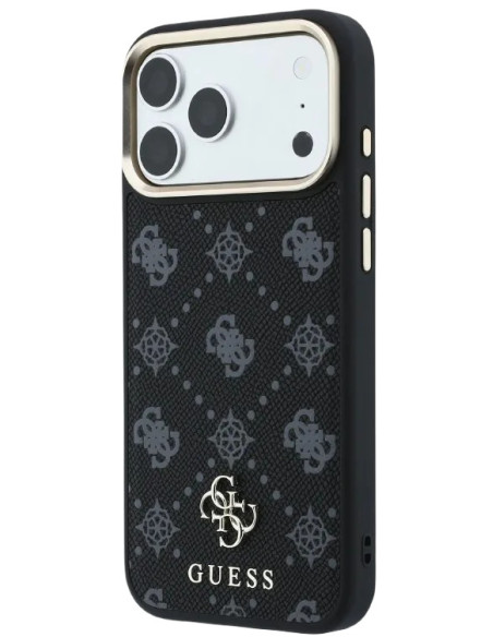 GUESS CARCASA MAGSAFE PEONY SMALL LOGO IPHONE 18 PRO/17 PRO NEGRO