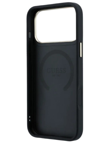 GUESS CARCASA MAGSAFE PEONY SMALL LOGO IPHONE 18 PRO/17 PRO NEGRO
