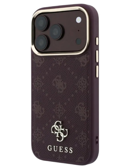 GUESS CARCASA MAGSAFE PEONY SMALL LOGO IPHONE 18 PRO/17 PRO BURDEOS