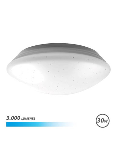 APLIQUE LED TECHO REDONDO 30W 3000LM LUZ FRIA SERIE SATURNO ELBAT