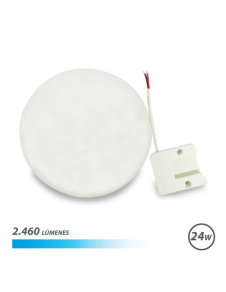 APLIQUE LED TECHO CON BASE FIJA REDONDO 24W LUZ FRIA ELBAT