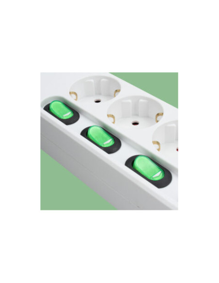 BASE MULTIPLE 4 ENCHUFES CON INTERRUPTORES