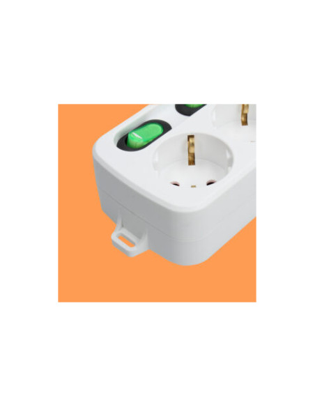 BASE MULTIPLE 4 ENCHUFES CON INTERRUPTORES