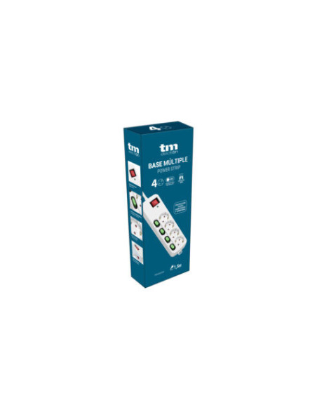 BASE MULTIPLE 4 ENCHUFES CON INTERRUPTORES