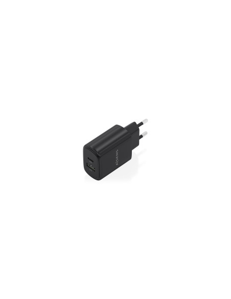 AISENS Cargador GaN 30W, 1xUSB-C PD3.0 QC4.0, 1xUSB-A QC3.0, Negro