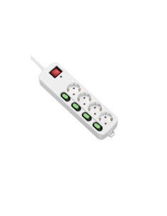 BASE MULTIPLE 4 ENCHUFES CON INTERRUPTORES