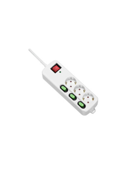 BASE MULTIPLE 3 ENCHUFES CON INTERRUPTORES