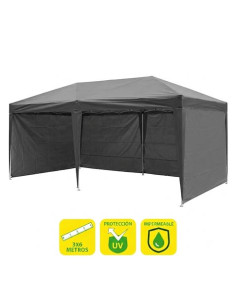 CARPA PLEGABLE ACERO 3X6 METROS GRIS + 4 PAREDES PARA CARPA PLEGABLES