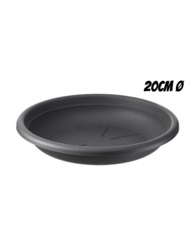 PLATO PARA MACETA 20CM ANTRACITA ARTPLAST