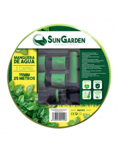 MANGUERA AGUA 3 CAPAS 19MM 25METROS SUNGARDEN