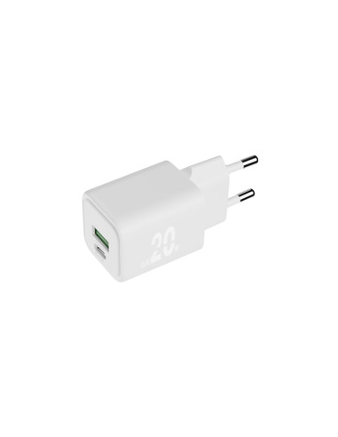 CARGADOR DUAL TIPO C PD 20W + USB-A 18W BLANCO BLACKBYTE