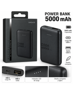 POWERBANK BATERÍA EXTERNA 5.000MAH PD20W + 22.5W NEGRO BLACKBYTE
