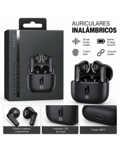 AURICULARES INALAMBRICOS PULSE NEGRO BLACKBYTE